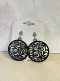 Black Acrylic Circle Earrings