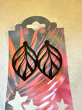 Black Acrylic Leaf Drop Earrings