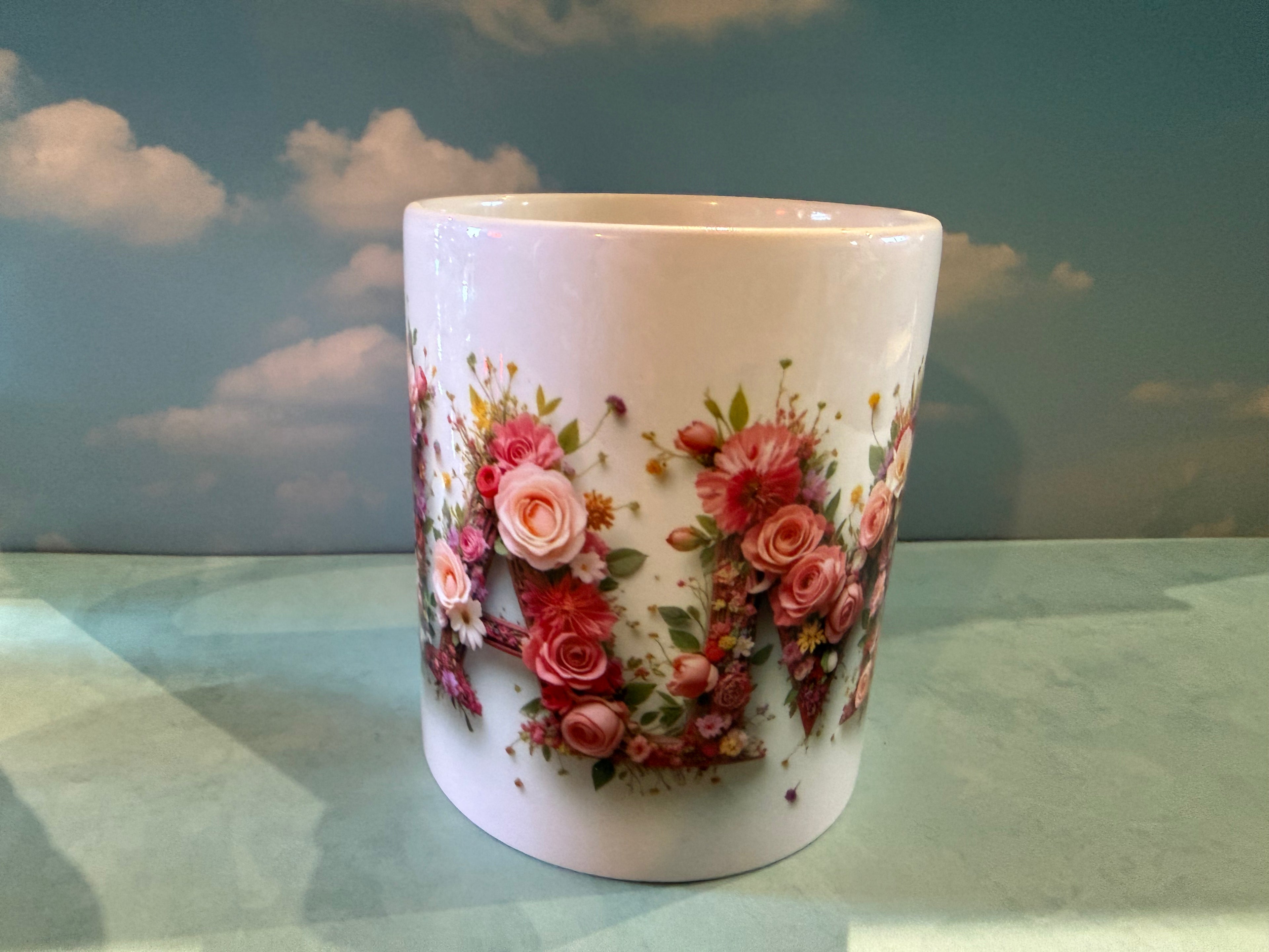 Personalized Mug with Flowers