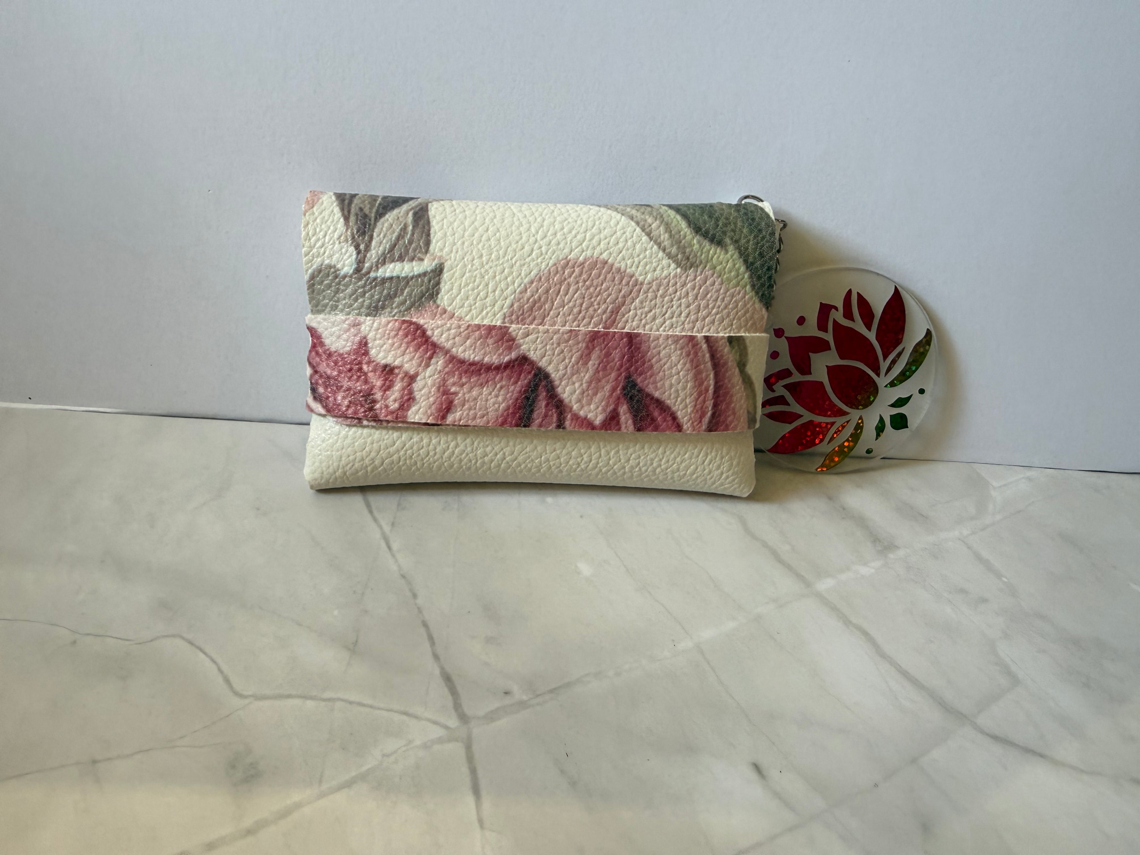 Porta Carte Floreale con Portachiavi Lotus