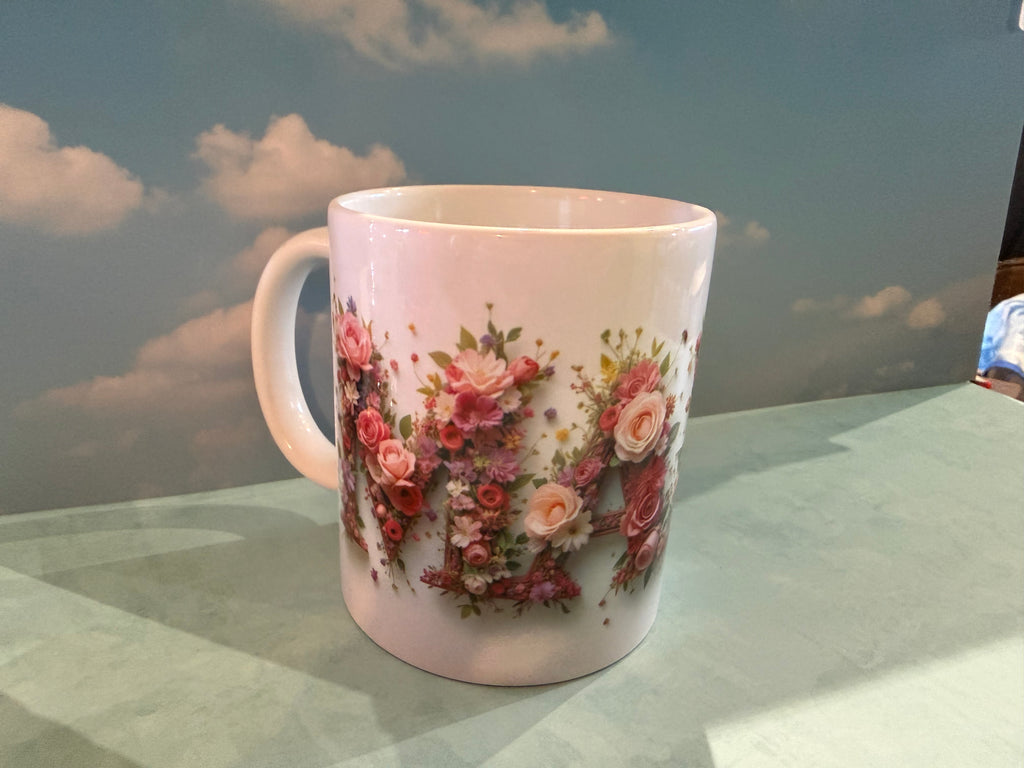 Personalized Mug with Flowers